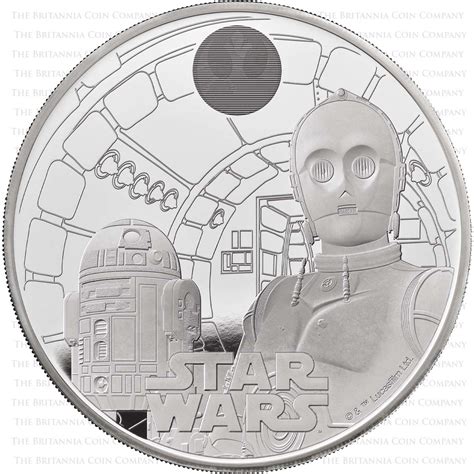 2023 5oz star wars silver proof r2d2 and c3po coin