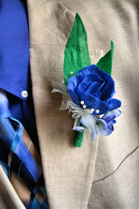 Irises are a sign of good news, making them fitting for a 25th. Paper Flower Boutonniere that I made for my husband for ...