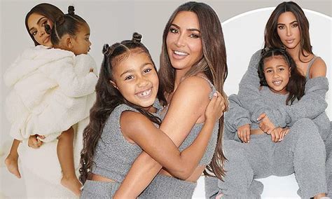 Kim Kardashian Poses With Daughters North And Chicago Wearing Matching Skims Loungewear