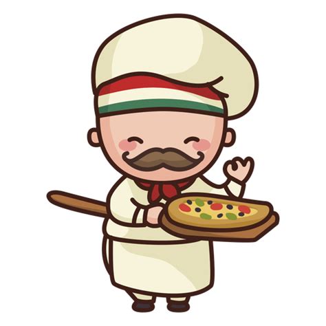 Cute Chef With Pizza Transparent Png And Svg Vector File