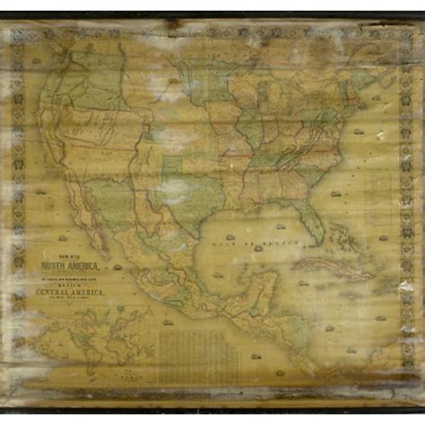 1851 Monk Map Of North America Cowans Auction House The Midwests