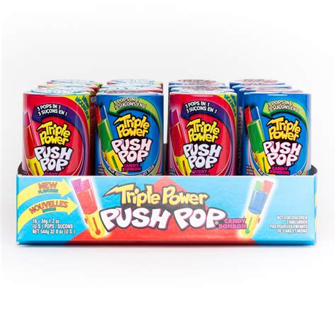 Triple Power Push Pop Push Pops Triple Power 16ct Candydirect