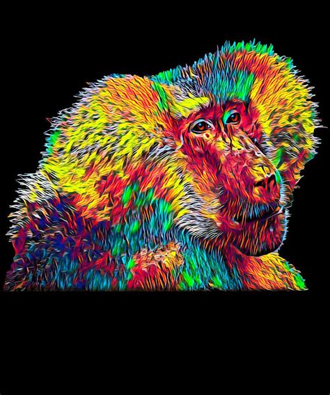 Baboon Monkey Cool Design Digital Art By Super Katillz Fine Art America