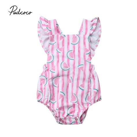 2019 Brand Newborn Infant Baby Girls Cute Bodysuit Kid Striped Clothes