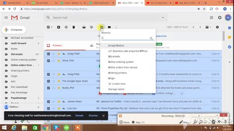 How To Move Emails To Folder In Bulk Gmail Emails Transfer Youtube