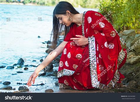 Indian Girl Sitting Near River Stock Photo 656546980 Shutterstock