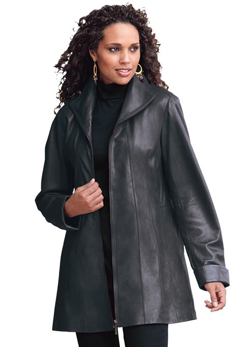 roaman s women s plus size a line leather jacket leather jacket
