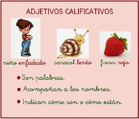 Los Adjetivos Calificativos Escuela La Milagrosa