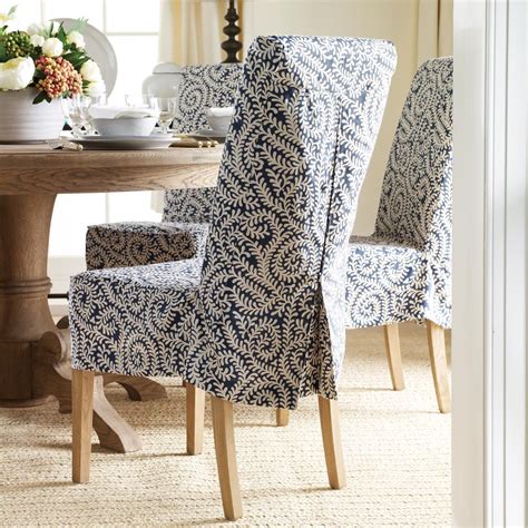 A pictorial tutorial is mostly all pictures, in order, showing how the vogue decor chair covers six styles no sewing pattern adaptable included are instructions for self piping. Samsara Linen Slip Cover for Echo Low-Back Dining Chair ...