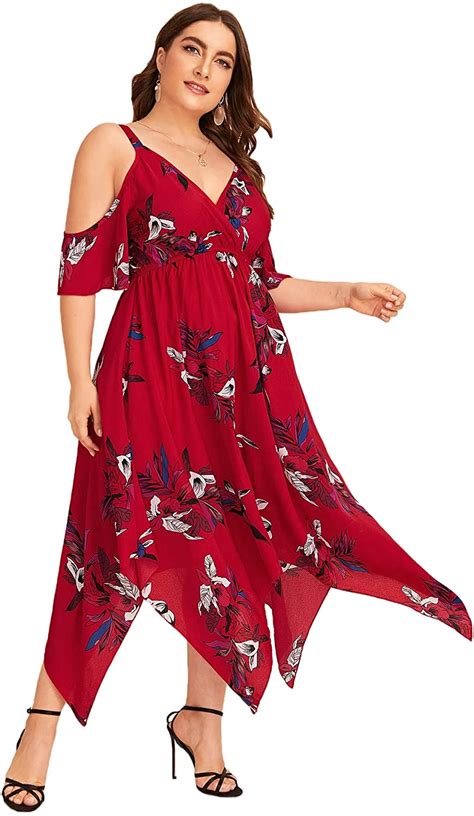 Milumia Women S Plus Size Cold Shoulder Tropical Floral Slit Summer Maxi Dress Ebay