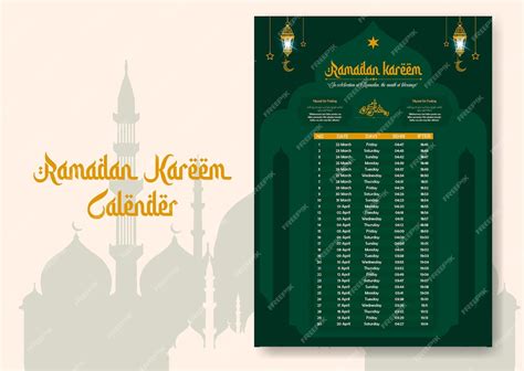 Ramadan-zeitkalender 2023 mit gebetszeiten im ramadan ramadan-zeitplan
