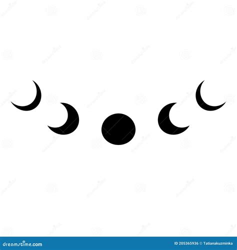 Black Moon Phase Logo Simple Moon Symbol Isolated Icon Lunar Phases