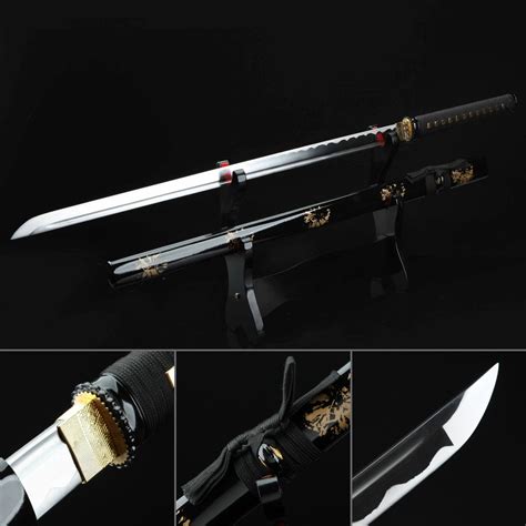 Black Ninja Theme Handmade Carbon Steel Ninjato Ninja Swords Straight