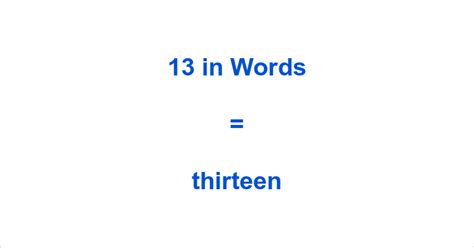 13 In Words How To Spell 13