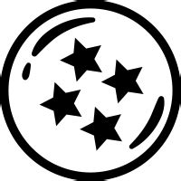 The black star dragon balls did not appear in dragon ball z, as they had not been invented yet. Four Star Dragon Ball Icons - Download Free Vector Icons | Noun Project