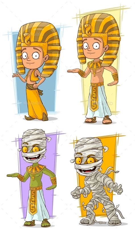 Ancient Egyptian Pharaoh Cartoon Vector Clipart Friendlystock Images