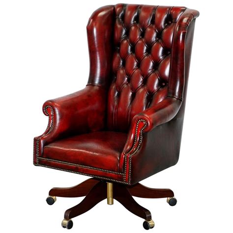 The swivel seat is padded with 2 of foam and covered with mesh upholstery. Bevan Funnell Presidents Oxblood Leather Swivel Wingback ...