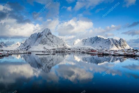 Winter In Reine Lofoten Islands Norway Stock Photo By ©fedevphoto