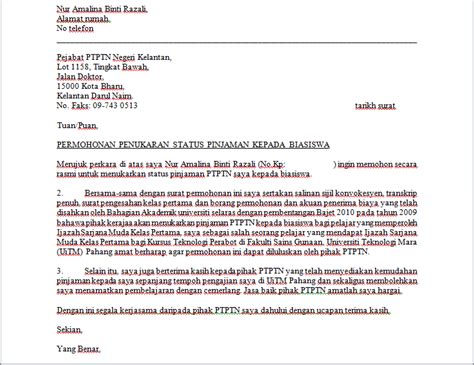 Contoh Surat Rayuan Biasiswa Yayasan Pahang
