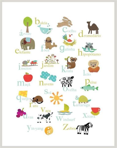 Buy 2 Get 1 Free Portuguese Alphabet Poster 11x14 Learn Portuguese
