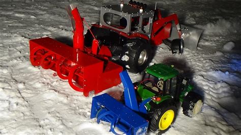 Big And Small Rc Snow Blower Homemade Rear Tractor Youtube