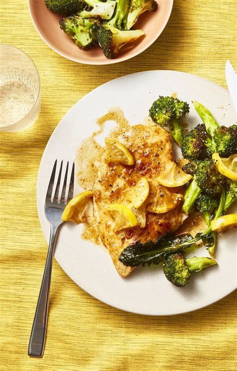 This quick chicken starter recipe will impress guests yet give you more time for entertaining. Pan-Fried Chicken With Lemony Roasted Broccoli | Recipe | Chicken recipes, Roasted broccoli ...