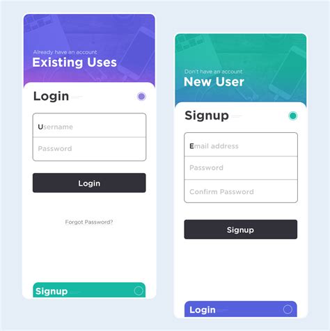 Login Signup Ui On Behance