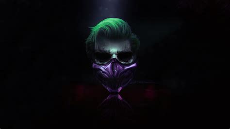 Joker Wallpaper 4k Mask Cyberpunk Dark Background