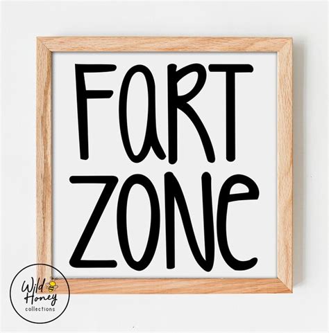 Fart Zone Funny Bathroom Printable Sign Farmhouse Bathroom Etsy
