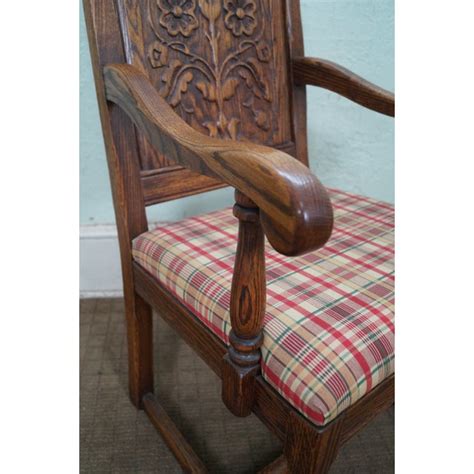 It's hard to beat the beauty and practicality of a new or preloved oak dining set when redecorating your home. Jamestown Lounge Feudal Oak Dining Chairs - S/4 | Chairish