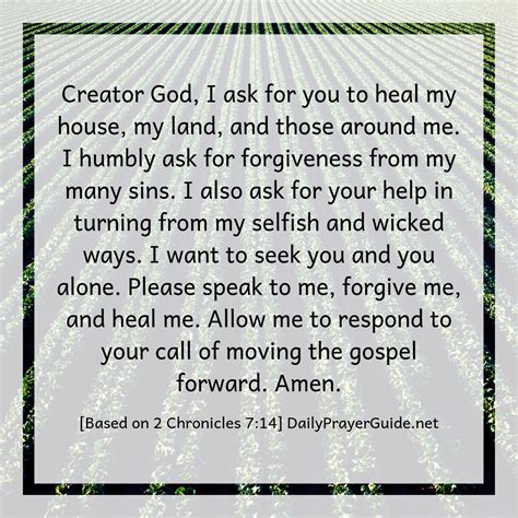 A Prayer Request To Heal My Land 2 Chronicles 714 Daily Prayer Guide