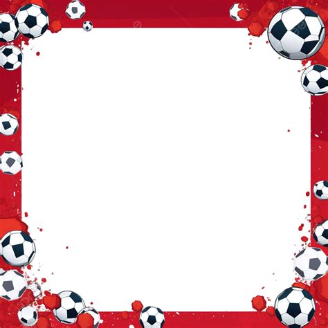 Bingkai Template Tata Letak Persegi Olahraga Sepak Bola Merah Sepak