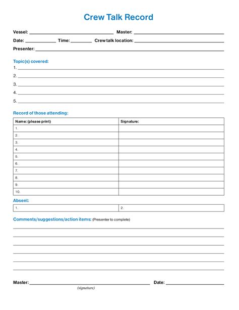 Toolbox Meeting Template Doc The Best Professional Template