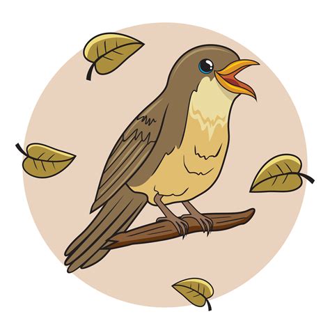 Nightingale Bird Cartoon Animal Illustration 3513757 Vector Art At Vecteezy