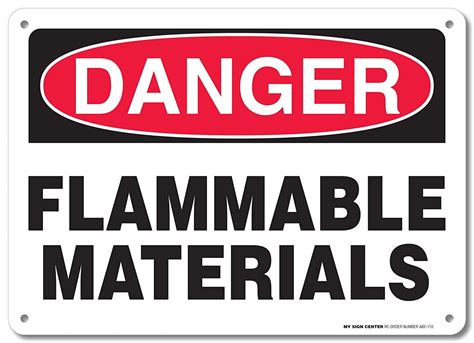 Danger Flammable Materials Sign 10x14 040 Rust Free Aluminum