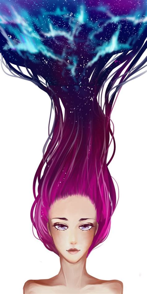 Viajealuniversogq Galaxy Hair Galaxy Art Anime Galaxy