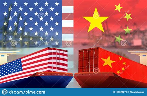 Concept Image Of Usa China Trade War Economy Conflict Us Tariffs On