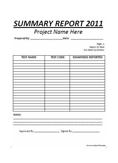 Summary Template Report Templates Project Visit Word