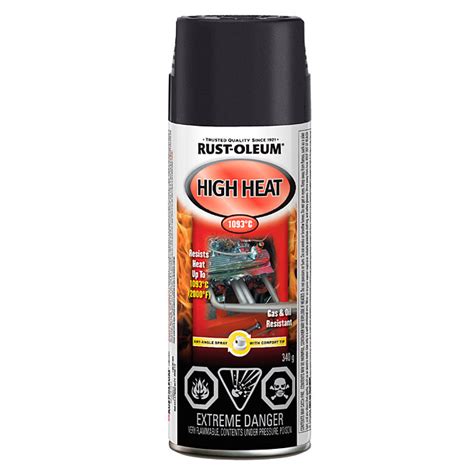 Rust Oleum Automotive High Heat Spray Paint 340g Flat Black Réno