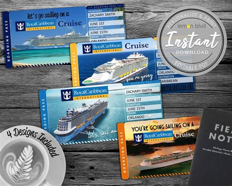 Royal Caribbean Cruise Tickets Cruise Ticket Download - Etsy | Cruise