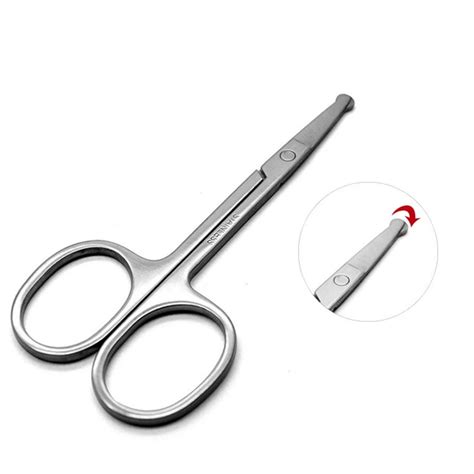 Stainless Steel Nose Hair Scissors Makeup Scissors Safety Nose Round