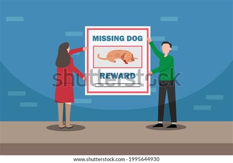 Missing Pets Vector Concept Young Couple Stock Vector Royalty Free