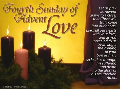 ~fourth Sunday Of Advent Love Advent Prayers Advent Candles