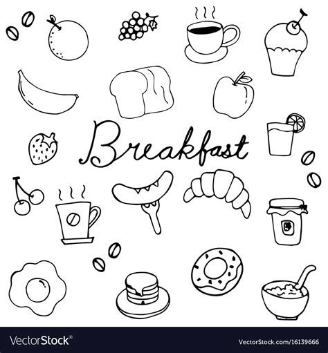 breakfast drawing breakfast easy drawing meal food illustration meals table drawings clipart
