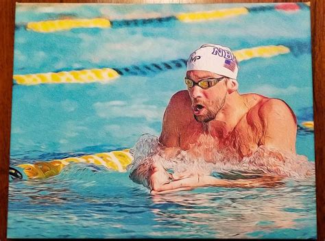unique olympic swimmer michael phelps photo on canvas 1