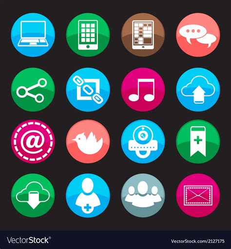 Social Media Buttons Royalty Free Vector Image
