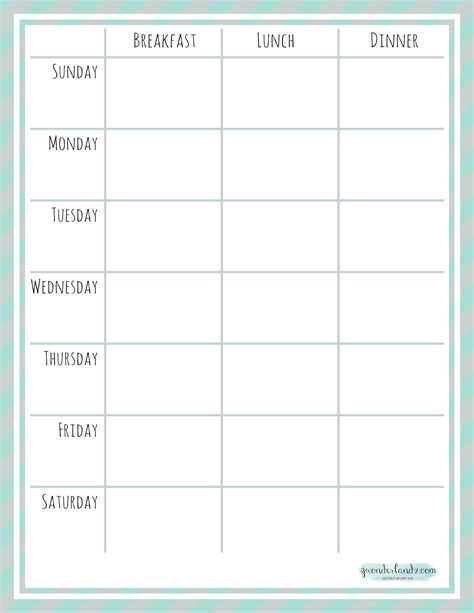 Just when you think you have it handled something always comes up missing. Free Printable Weekly Meal Planner www.sjwonderlandz.com ...