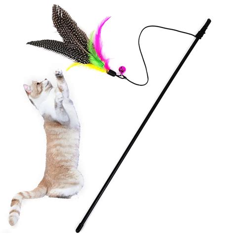 New Colorful Cat Toy 1pc Kitten Cat Teaser Interactive Toy Rod With