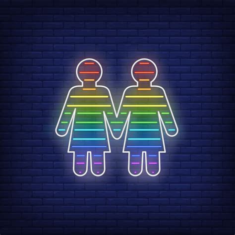 free vector lesbian couple neon sign