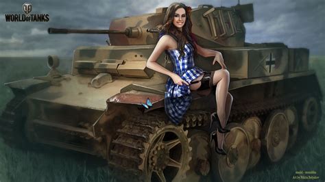 Wallpapers World Of Tanks Painting Art Nikita Bolyakov Games Girls
